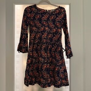 Boden Navy Floral Long-Sleeve Dress